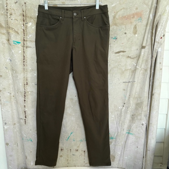 Lululemon ABC Pant Slim Warpstreme 32", Dark Olive - Picture 2 of 4